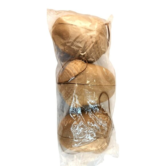 DIY Paper Mache Acorn Ornaments Set Of 3 Ready To Decorate & Fill Fall Gift Deco - Picture 1 of 6